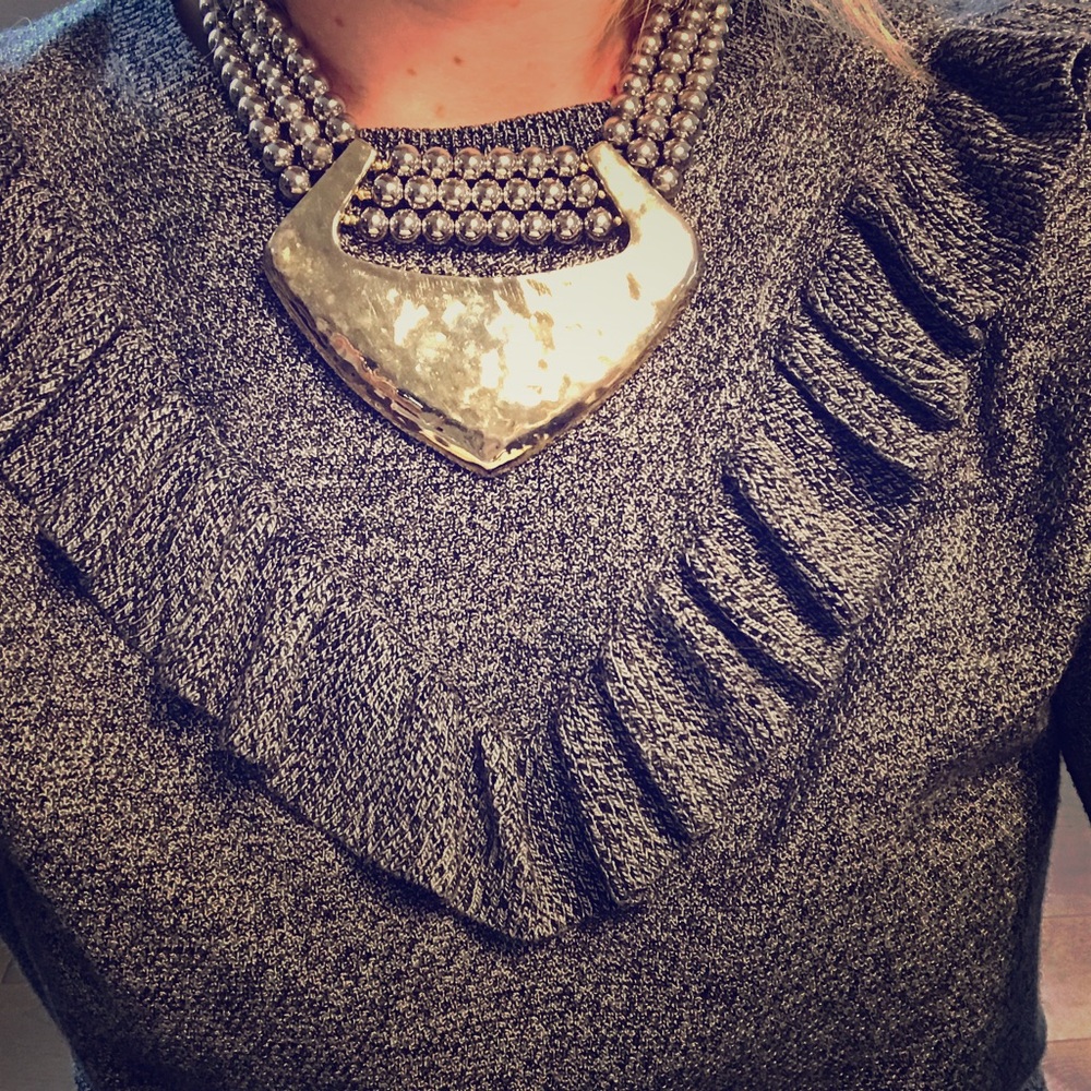 Vintage two tones statement necklace